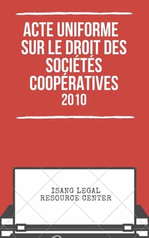 Acte Uniforme sur le Droit des Sociétés Coopératives 2010
